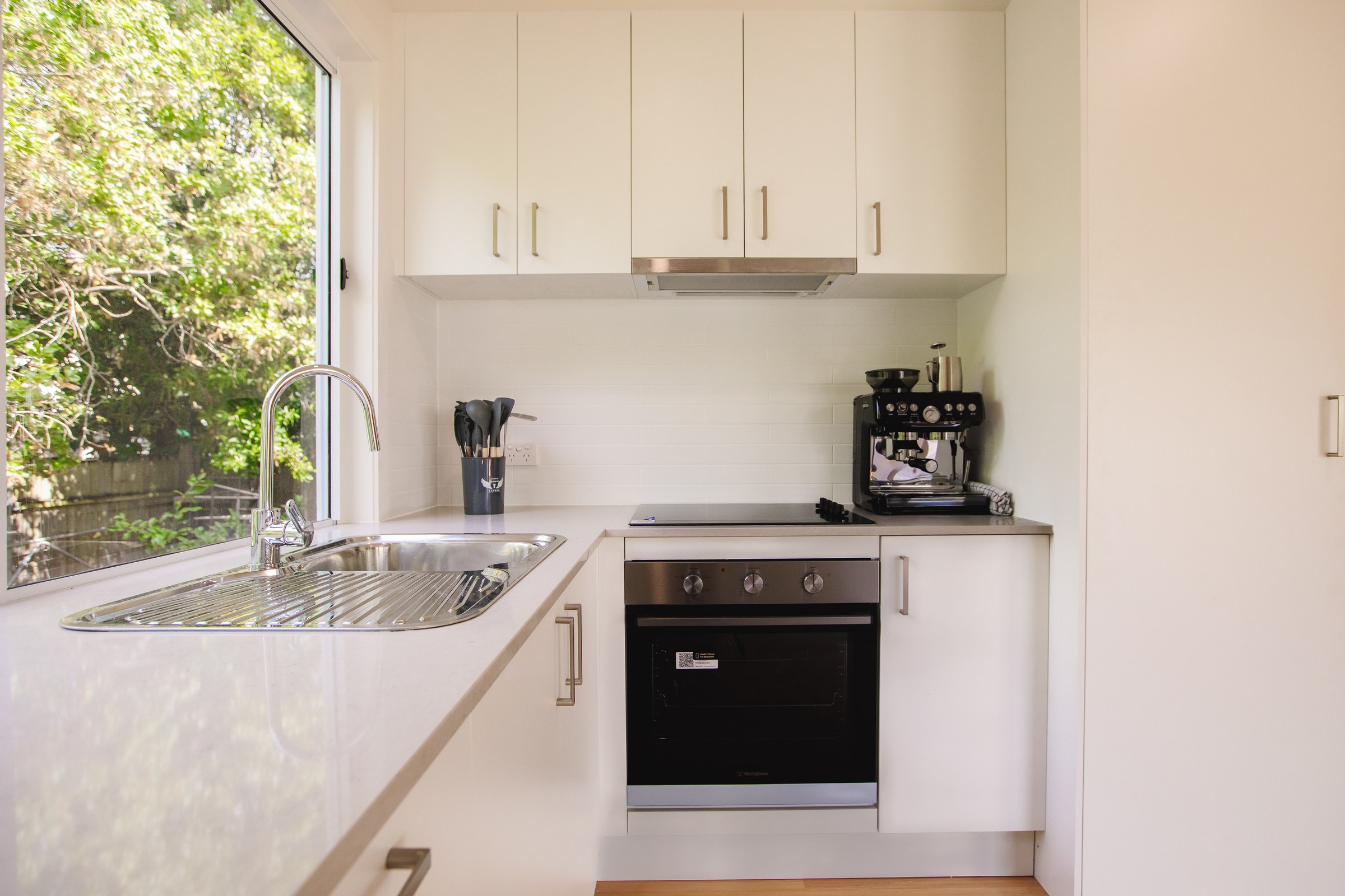 Granny flat kitchen, wide view